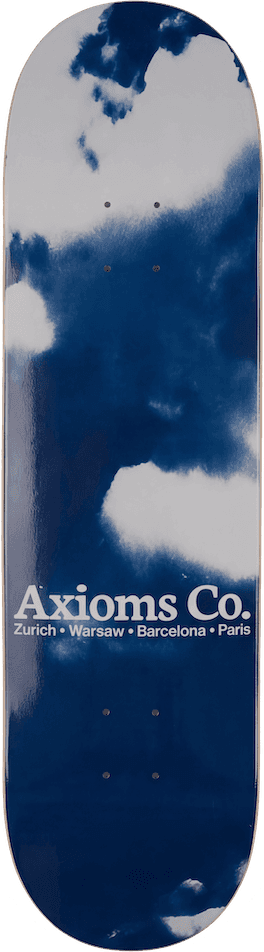 Icelandic Sky deck — blue sky and clouds graphic with the Axioms Co. logo